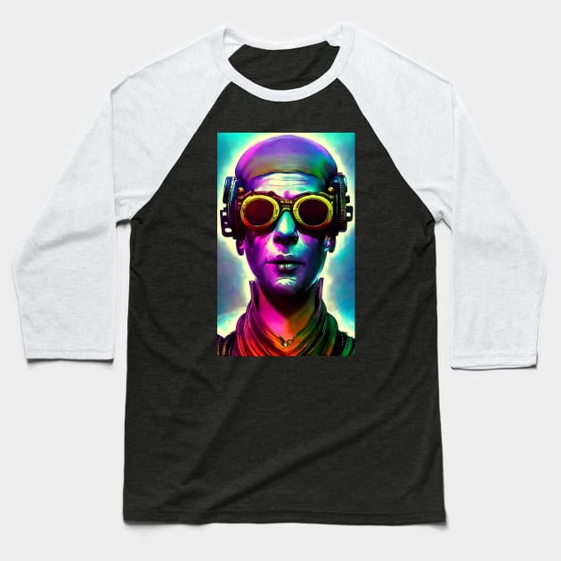 DJ steampunk techno in rave cyberpunk Baseball T-Shirt by EBAN